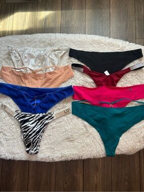 Mixed Brands Lace Satin Cotton Thong Panties Bundle Size XL